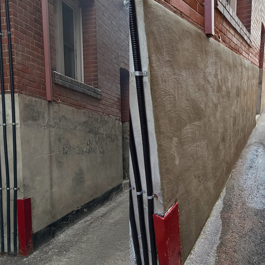 Parging before and after