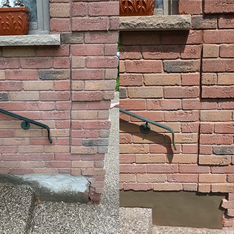 A Crack And Damaged Concrete Repaired